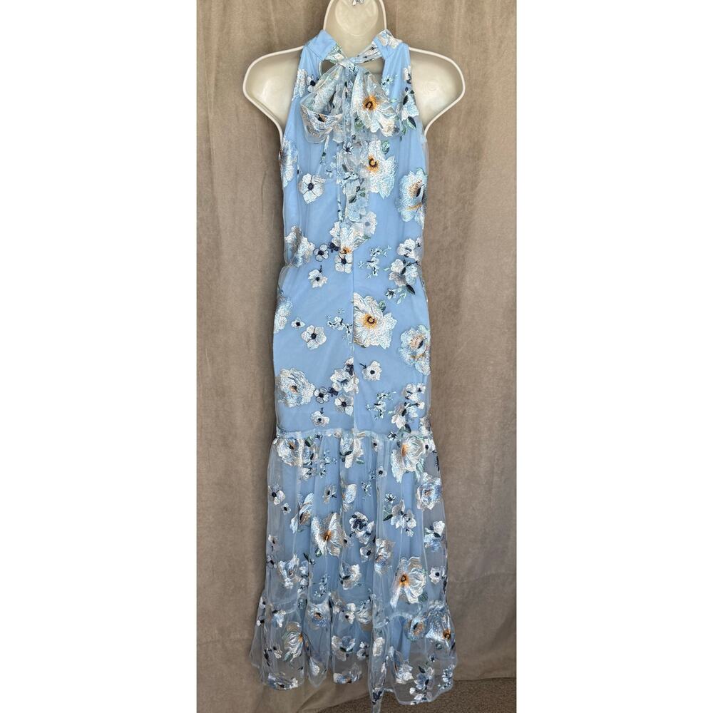 Cece Light Blue Avianna Embroidered Sleeveless Maxi Dress 12 NWT - Picture 8 of 12